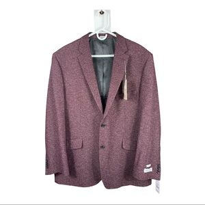 JOSEPH ABBOUD SPORT COAT 48R Burgundy/Red